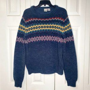 Vtg Levi's Fair Isle Wool Blend Ski Sweater Jumper Cozy Colorful 80s Y2K